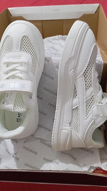 крок тапочки: Размер 33, по стельке 21.5 Детские кроссовки BOBDOG, белые - Верх — 2