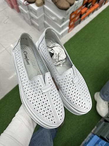 лен платье: Женские летние слипоны Comfort - Цвет: белый - Верх: перфорированный — 2