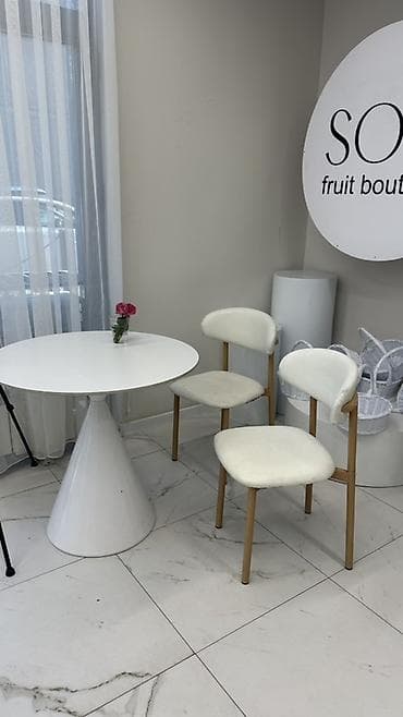 стол стулья: Стул для кухни, Б/у, Дерево, цвет - Белый — 3