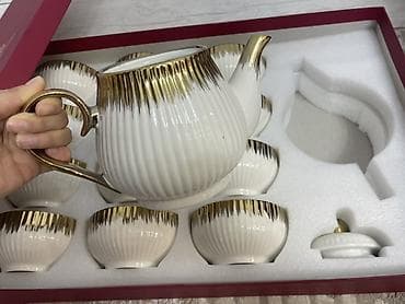 фарфоровый чайник: Чайный набор в подарочной коробке - Материал: тонкий фарфор. - — 5