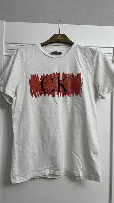 Футболка, Оверсайз, США, Calvin Klein, Хлопок, Б/у, M