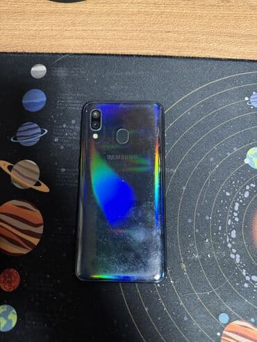принтер со сканером цветной: Samsung Galaxy A40, Колдонулган, 64 ГБ, түсү - Көк, 2 SIM — 2