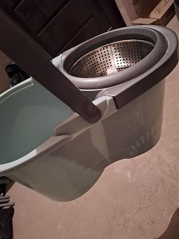 Тазалоо үчүн инвентарь: Комплект для мытья полов с ведром и центрифугой (spin-mop) - — 2