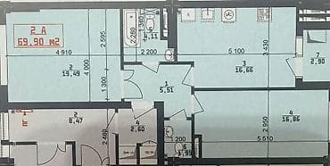 Квартиры: 2 комнаты, 68 м², Элитка, 2 этаж, Евроремонт — 3