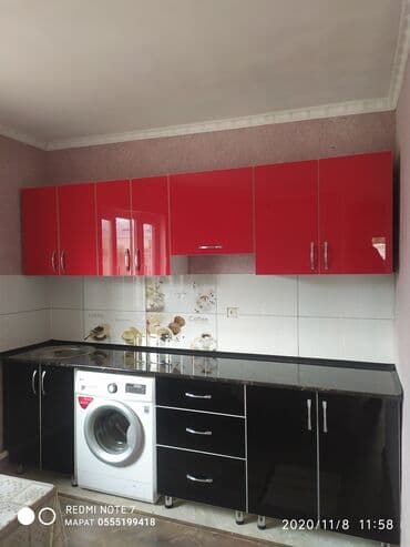 кухонные шкафы недорого: Кухонный гарнитур, Новый, цвет - Красный, МДФ, Бесплатная доставка — 5