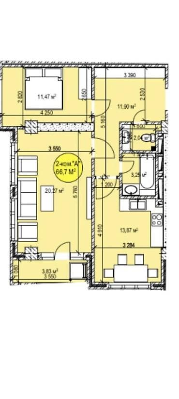 карказный бассейн: 2 комнаты, 65 м², Асанбай мкр Элитка, 14 этаж, ПСО (под самоотделку) — 10