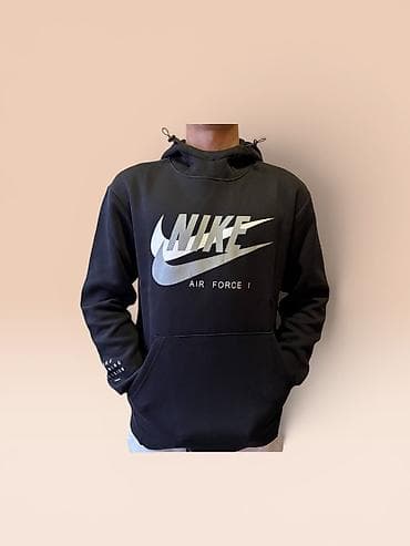 одежда акацуки: Мужское худи с капюшоном Nike Air Force I - Модели: черное с — 2