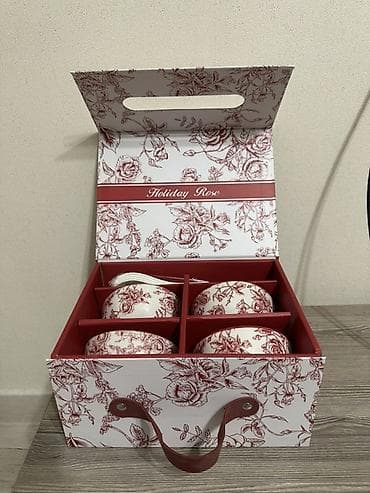 holiday: Набор пиал с ложками Holiday Rose - Состав: 4 керамические пиалы + 4 — 6