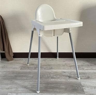 Детские односпальные кровати: Стульчик для кормления, Ikea, Металл, Другой вид, цвет - Белый — 3