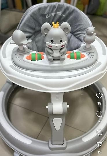 ходунки детские устойчивые: Коляска, Другой бренд, цвет - Серебристый, Новый, Самовывоз — 4