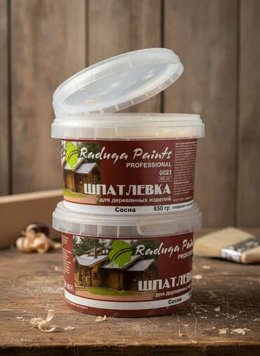 наполнитель бумажный: Две банки профессиональной шпатлевки Raduga Paints для деревянных — 1