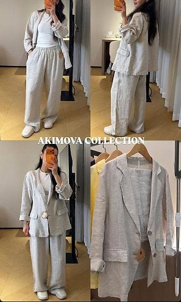 льняные женские пиджаки: Льняной женский костюм oversize из коллекции akimova collection — 5