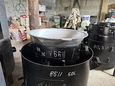 продам казан: Казан с печью (мангал-очаг) для приготовления на дровах/угле - — 2