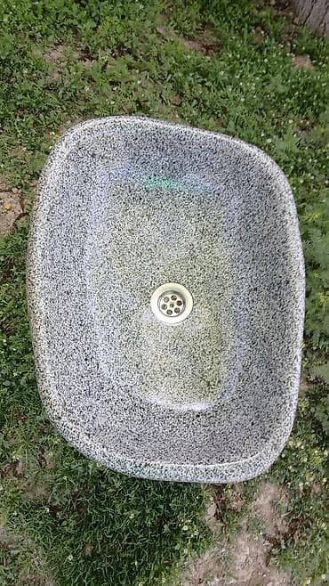 тумбочка с мойкой на кухню: Раковина для ванной, Материал: Камень, Размер: 55 x 37 см — 2