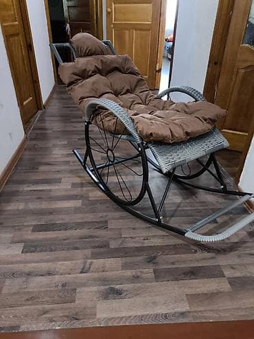 ротанг кресло: Кресла-качалка, Новый, Самовывоз, цвет - Серый — 3