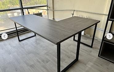 Компьютерные столы: Угловой стол в стиле лофт Кухонный стол Офисный стол - Форма — 1