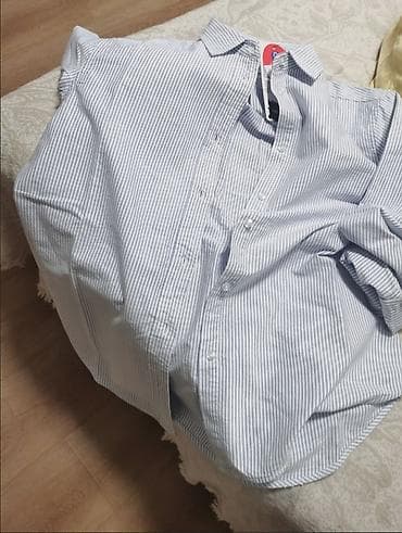 сумка tommy hilfiger: Рубашка, Классическая модель, В полоску, Китай — 1