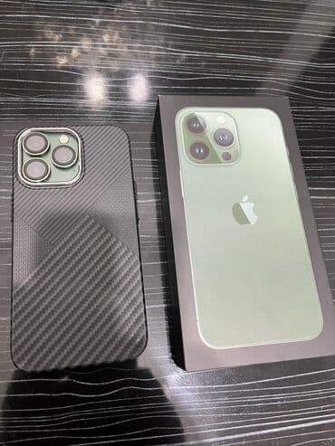 IPhone 13 Pro, Б/у, 128 ГБ, Alpine Green, Чехол, Кабель, Зарядное устройство, 79 %