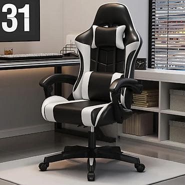 Канцтовары: Игровое кресло, С колесиками, цвет - Черный, Экокожа — 1