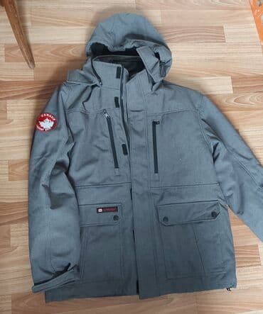 ЗИМНЯЯ мужская куртка тёмно-серого цвета, с отстёгивающимся подкладка