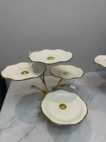 свадебный торт: Этажерка для сладостей/фруктов на 4 яруса. - Материал блюдец: фарфор — 1