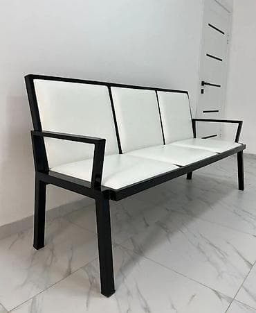 стул для салонов: Кресло трехместное, скамейка "Тройка" банкетка для зала ожидания — 9