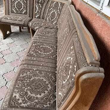 Кухонный мягкий уголок, Б/у, Дерево, цвет - Коричневый