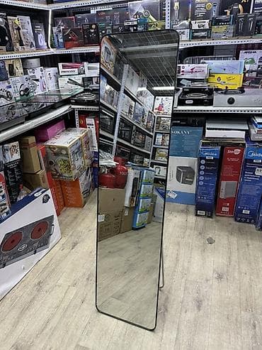 зеркало на рост: Напольное зеркало в полный рост с тонкой чёрной рамкой Размеры  — 3