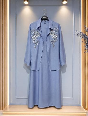 Костюм с юбкой, Модель юбки: Трапеция, Миди, Китай, 3XL