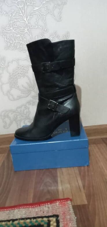 Киреге берилүүчү кийимдер: Сапоги женские черные, новые, натуральная кожа, произвоство Германия — 1