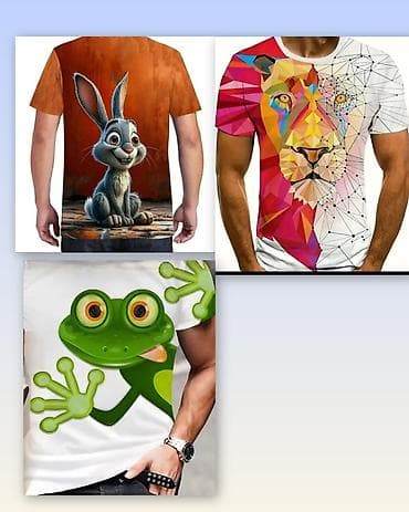 надпись на футболке: Мужские футболки с яркими 3D‑принтами
размер l
Ткань полиэстер — 1