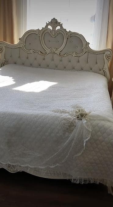 зеркало на вес рост: Спальный гарнитур, Новый, Двуспальная кровать, Шкаф, Трюмо, цвет - Белый — 7