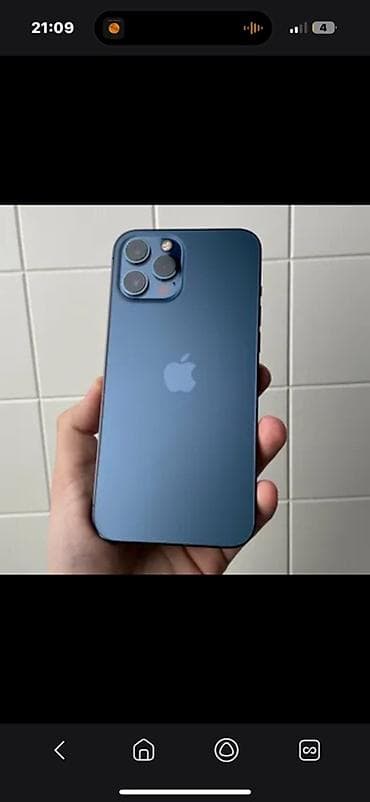 apple компьютер: IPhone 12 Pro, Б/у, Pacific Blue, Кабель — 2