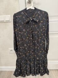 короткое трикотажное платье с длинным рукавом: Повседневное платье, Турция, Осень-весна, Короткая модель, Вискоза, M — 2