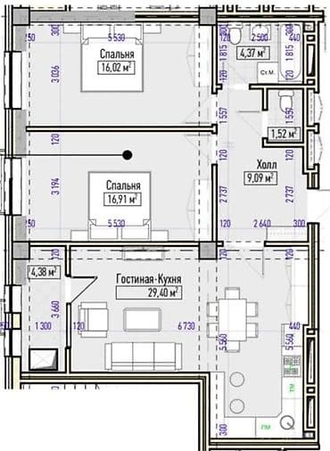 well home: 3 комнаты, 81 м², Элитка, 12 этаж, Евроремонт — 4