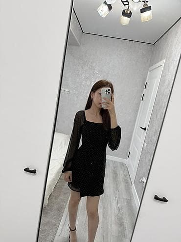 сумка клатч: Черное платье-шорты со стразами, которые сверкают при свете — 2