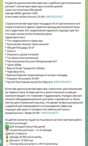 сдам однокомнатную квартиру в бишкеке: 1 бөлмө, Менчик ээси — 3