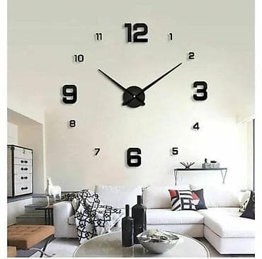 настенная карта: Настенные 3D-часы‑наклейка большого размера - Современный модульный — 1