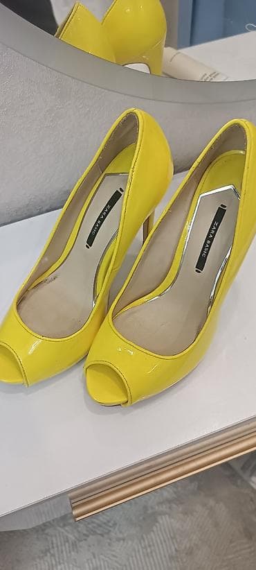 clarks обувь: Туфли, 36, Zara, Б/у, цвет - Желтый — 1