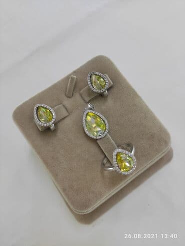 свадебные наборы ручной: Камни Лимонные Италия Эксклюзив Серебро пробы 925 Размеры имеются — 1