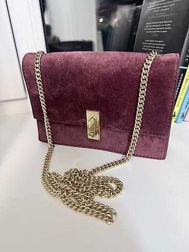 Вечерняя сумка-клатч бордового цвета - Материал: бархат/велюр с