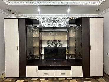 тв стенка: Стенка-шкаф, Тип стенки-шкафа: Модульная, Для зала, Б/у, Особенности: С отделением под телевизор — 1