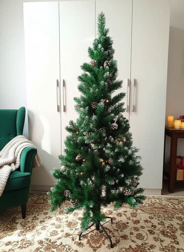 куплю голубой ель: Искусственная новогодняя ёлка с шишками и легким «снежным» напылением — 4