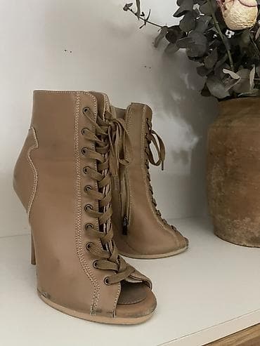 полусапожки: Танцевальные туфли открытый носок на шнуровке - Модель: женские — 4