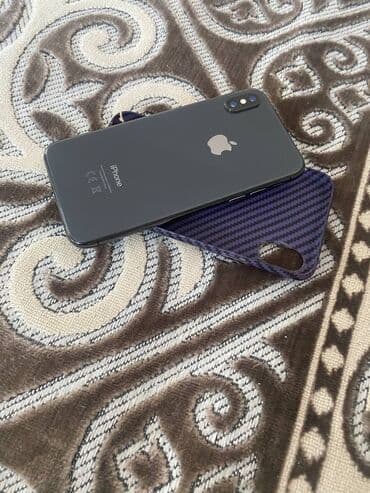 айфон х: IPhone X, Колдонулган, 256 ГБ, Black Titanium, Каптама, Заряддоочу түзүлүш, 100 % — 2