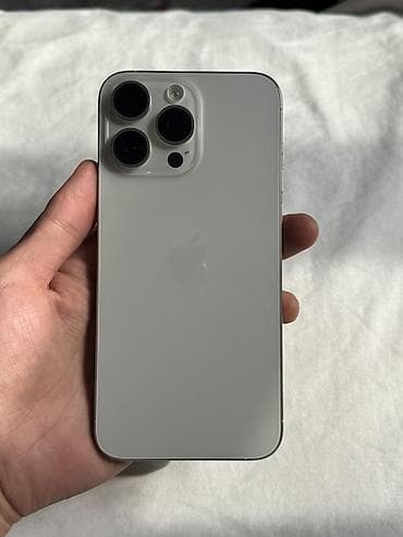 IPhone 15 Pro Max, Колдонулган, 256 ГБ, Natural Titanium, Кабель, 92 %