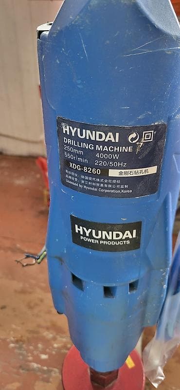 резка по бетону: Дрели алмазного сверления, Hyundai, Свыше 3200 Вт, Б/у — 2