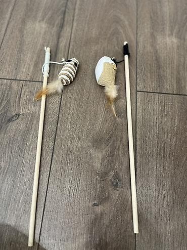 для мышей: Интерактивные игрушки-удочки для кошек (набор из 2 штук). - Две — 1