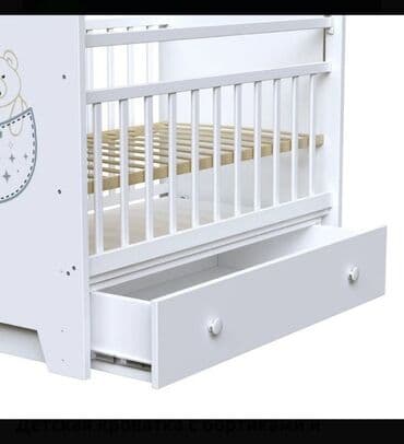 матрас двуспальный: Манеж-кровать, Новый, С комодом, Дерево — 3