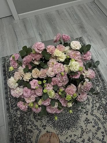 Канцтовары: Пышный букет из садовых роз/пионовидных роз в нежных оттенках розового — 1